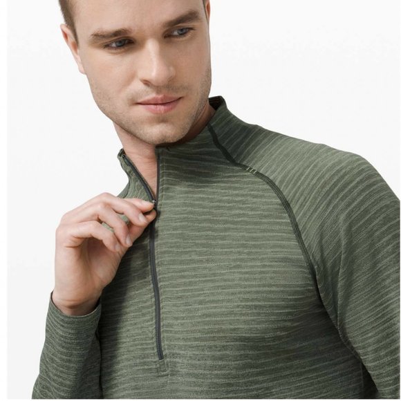 Lululemon Mens Metal Vent Tech 1/2 Zip 2.0 Wave Fade Rosemary Green/Spruce L - Picture 3 of 15